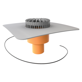 Vertical heated terrace outlets with integrated PVC sleeve