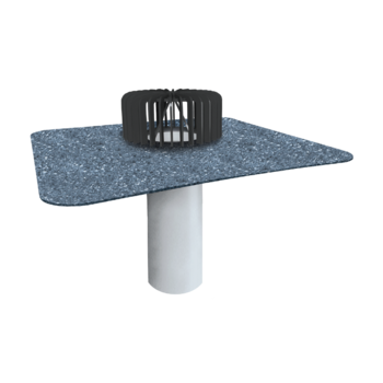 Extended single-wall roof outlets for cold roofs with integrated bitumen sleeve Extended single-wall roof outlets for cold roofs with integrated bitumen sleeve