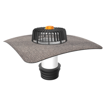 Sanitation outlets for cold roofs with integrated bitumen sleeve