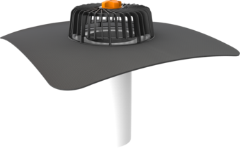 Extended single-wall roof outlets for cold roofs with integrated custom made sleeve