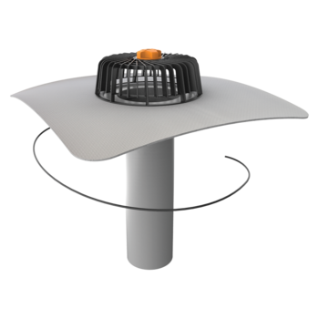 Extended single-wall heated roof outlets with integrated PVC sleeve