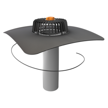 Extended single-wall heated roof outlets with integrated custom made sleeve