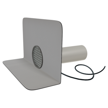 Round heated through wall outlets with integrated PVC sleeve Round heated through wall outlets with integrated PVC sleeve