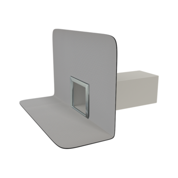 Squared through wall outlets with integrated PVC sleeve Squared through wall outlets with integrated PVC sleeve